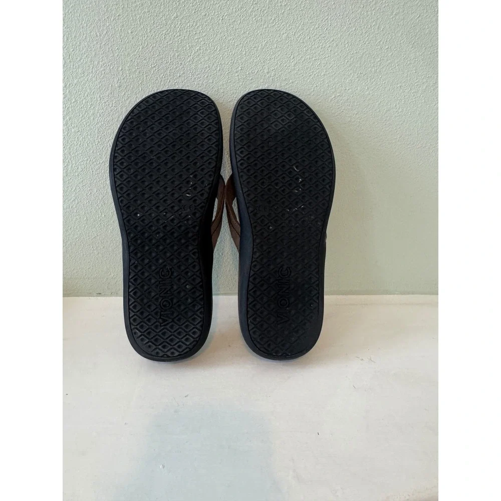 Vionic Tide Patty Taupe Comfort Flip Flop Orthotic Sandals Buckle Size 8